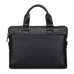 MAI SOLI Cooper Genuine Leather Laptop Bag For Men, Slim Laptop Messenger Bag | Durable & Professional Messenger Bag for Business, Work, & Travel, Fits upto 15.6 -inch laptop - Black