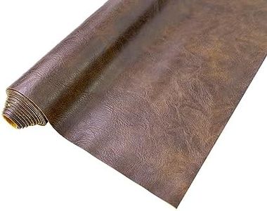 1 Yards 54" x 36" Dark Brown Faux Leather Fabric Distressed Crazy Horse Soft Fake Leather Fabric by The Yard Dark Brown Upholstery Vinyl for Sofa Bags Chairs Car Seats DIY Crafts