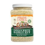 Pride Of India - Extra Long Indian Basmati Rice, Naturally Aged Aromatic Grain, 3 lbs Jar