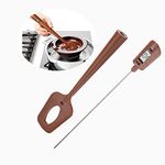 Senkmlemt Chocolate Thermometer, Digital Portable Candy Spatula Thermometer Reader & Stirrer 2 in 1, Liquids Cooking Probe Spoon Thermometer for Meat, Oil and Candy for BBQ and Kitchen