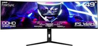𝗫= 49 Inch Ultrawide Curved Gaming Monitor, 5120 x 1440p Curved Monitor (32:9), 144Hz, 1ms, DQHD Ultrawide Nano IPS Panel, Adaptive-Sync/FreeSync, HDMI/DP/USB-C, VESA Mountable (XEXUL49 | Black)