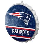 New England Patriots Metal Distressed Bottlecap Wall Sign – Limited Edition FOCO Patriots Sign – Represent the NFL, AFC and Show Your Team Spirit with Officially Licensed New England Football Fan Gear