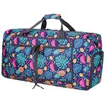 Woogwin Travel Duffel Bag Large Foldable Waterproof Overnight Bag for Beach Swim Bags Pool Sports Gym, 60L Pineapple, Big Size, Large Duffle Bags