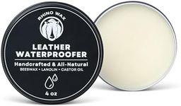 Rhino Wax - Leather Waterproofer - 4oz - for Waterproofing Boots, Shoes, Purses, Jackets, Belts, Hats - Protects Leather from Snow, Rain, Dirt and Mud - Natural Ingredients - Non-Aerosol - Made in USA