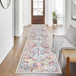 SHACOS Hallway Runner 60x305cm Non Slip Carpet Runners for Hallway Long Shaggy Hall Runner Washable Distressed Floor Carpet Runner Low Pile Non Shedding Area Rug Runner for Hallway Entryway Kitchen