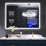 S'bagno 600x800mm Illuminated LED Bathroom Mirror, with Built-in Bluetooth Speaker, Dimming Function, Light Colour Changing, Demister Pad and Touch Sensor