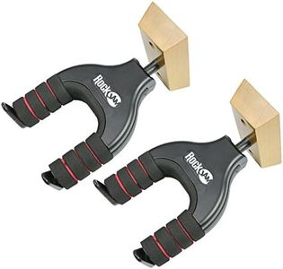 RockJam Wall Mountable Universal Guitar Hanger with Padded Arms - Twin Pack