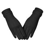 Womens Winter Suede Gloves With Touch Screen Texting Finger Wool Lined Windproof Warm Fashion Dress Gloves