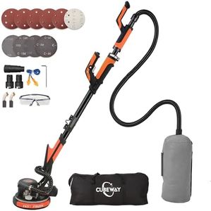 CUBEWAY Electric Drywall Sander with Vacuum Dust Collection, 780W Powerful 7-Speed Popcorn Ceiling Removal Tool with LED Light for Dust-Free Sanding on Walls, Ceilings, Floors