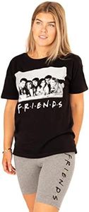 FRIENDS Amis Pyjamas Femmes Adultes T-Shirt avec Shorts Cycle Loungewear M