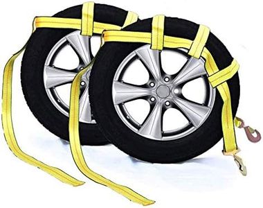 Tow Dolly Basket Strap with Twisted Snap Hooks for Small to Medium Size Tires by Robbor Brand 2 inch Webbing 12,000 lbs Breaking Strength Tire Bonnet&Tire Net Fits Most 14-17" Tires