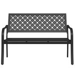 Grand patio Garden Bench, Outdoor Bench with 2-3 Seater, Rust Resistant, Stamped Pattern, Choice of Colours, Suitable for Indoor, Outdoor, Patio, Park (Black)