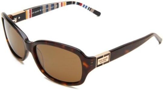 Kate Spade Women's Annikps Polarized Rectangular SunglassesTortoise Stripe Frame/Brown LensOne Size