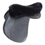 Merauno Sheepskin Horse Saddle Seat Saver Lambskin Horse English Saddle Seat Cover Black