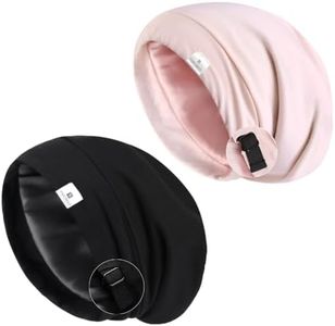 YANIBEST 2 Pcs Silk Bonnet Satin Bonnet Hair Cover Bonnet Sleep Cap - Adjustable Saty on Satin Lined Slouchy Beanie Hat for Women