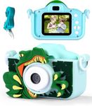 HARVI ENTERPRISE Digital Camera Kid Toy with Cartoon Silicon Cover,HD Digital Video Camera for 3 4 5 6 7 8 9 10 11 12 Years Old Boys Girls,Christmas Birthday Gifts (T-Rex)