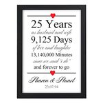 Personalised 25 Years as Husband and Wife 25th Silver Wedding Anniversary Keepsake Gifts for Husband Wife