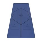 Liforme Original Yoga Mat – Free Yoga Bag, Patented Alignment System, Warrior-like Grip, Non-slip, Eco-friendly and Biodegradable, sweat-resistant, long, wide, 4.2mm thick mat for comfort (Dusk Blue)