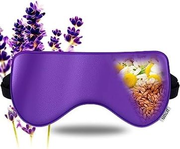 Lavender Heated Eye mask Weighted Sleep mask Pillow Microwave for Sleeping Chamomile flaxseeds Ilk Yoga, Meditation, for Women Soft Cold & hot Compress Comfortable Light Blocking Spa Scented Purple