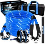 AXSIPEIX Kinetic Recovery Rope Kit (Reflective), 1.25in x 30ft 56,000Lbs, 35% High Elasticity, w/ 2 Soft Shackles, 18,666Lbs Work Load Limit for 4x4 Offroad Vehicle