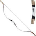 Huntingdoor Handmade Traditional Recurve Bow Cow Leather and Wooden Horsebow Mongolian Bow for Left or Right Hand 30-60lbs