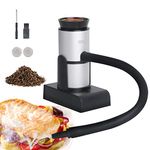 BORUIT Smoking Gun Food Smoker Portable Wood Cocktails Smoke Infuser with Wood Chips,Food Kitchen Smoker for Sous Vide Meat Salmon Cocktails Drink Cheese BBQ Grill,Great for Foodie Gifts（Silver)