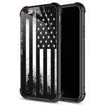 CARLOCA Compatible with iPhone 6S Plus Case,Retro Black White American Flag iPhone 6 Plus Cases for Girls Boys,Graphic Design Shockproof Anti-Scratch Drop Protection Case for iPhone 6/6S Plus