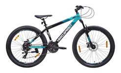 Hero Voltage 26T Geared Mountain Bicycle for Mens | Front Suspension | Dual Disc Brake | 21 Speed | Ideal for Adults | Black-Green