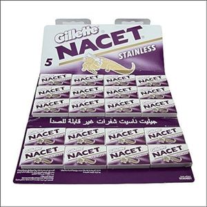 100 NACET STAINLESS Double Edge Razor Blades