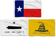 Aisto 3 Pieces 3x5 Feet Texas State Flag - Come and Take It Flag - Gadsden Don't Tread On Me Flag - Made by 100% Polyester – Vivid Color and UV Fade Resident