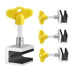 ARRAX Sliding Window Locks Adjustable Security Window Lock Window Stoppers Aluminium With Key Childproof Safety Window Lock Clamps For Vertical Horizontal Slide Door Windows (4Pcs),Silver