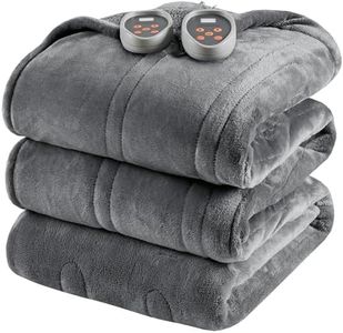 Beautyrest Heated Blanket, Electric Blanket, Soft, Warm, Reversible Plush - Sherpa Heating Blanket with 20 Heat Settings, 1-10 hrs Timer Auto Shut Off, Machine Washable, King (90 inx100 in), Grey