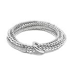 Annie Haak Yard of Love 925 Sterling Silver Beaded Bracelet with Solid Binding Ring, Stretch fit, Jewellery for Women, Handmade in the UK, Size 17cm circumference
