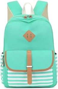 Leaper Stripe Canvas Backpack Large Laptop Bag Travel Shoulder Bag bag Daypack Water Blue