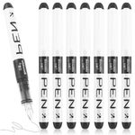 Amaxiu Quick Drying Disposable Fountain Pens, 8 Pcs Black Ink Gel Pens 0.38mm Extra Fine Point Calligraphy Pens Large Capacity Journaling Pens for Sketching School Office Supplies (Black)