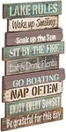 Young's Inc. Lake Rules Sign - Rustic Home Decor Piece - Wooden Sign for Rustic Wall Decor, Beach Bathroom Decor, Lake House Decor - 24" H x 15" W