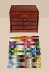 DMC Wooden Collectors Storage Box Includes 120 Threads