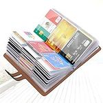 Padike RFID Credit Card Holder Business Card Organizer Business Card Holder, with 96 Card Slots Credit Card Protector for Managing Your Different Cards to Prevent Loss or Damage, Black, Compact