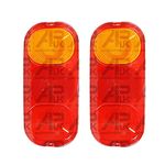 APUK Pair of Rear Tail Light Lens Replacement for JCB 3CX 4CX Side Indicator Lamp Project 12 21