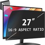 PYS Upgraded Privacy Filter for 27 Inch 16:9 Ultra-Slim Bezels Monitor Self-Sticking No Sticker Needed Anti-Glare Anti Blue Light UV-Blocking Screen Protector