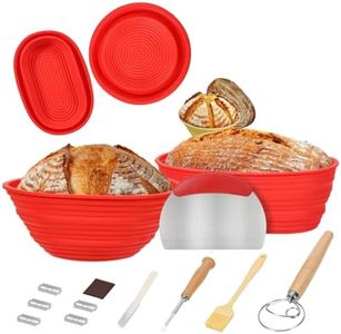 TLATRE Bread Proofing Basket,Silicone Banneton Bread Proofing Baskets,Sourdough Bread Starter Kit,Sourdough Proofing Basket,Sourdough Tools., MBQZ01