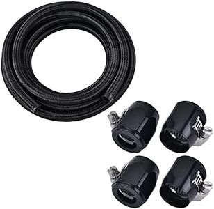 EVIL ENERGY 12AN CPE Nylon Braided Fuel Hose10FT Bundle with 12AN Hose Finisher Clamp 4PCS