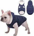 Dog Fleece Hoodie, Windproof Waterproof Dog Coat Fleece & Cotton Lined Warm Dog Jacket, Cold Weather Pet Apparel Clothes Vest for Small Medium Large Dog (3XL: Length 22.4", Chest 25.6"-33.5'', Blue)