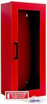 Fire Extinguisher Cabinet | Wall & Surface Mount | Holds 5 Pound and 10 Pound | USA Made | Door with Handle Version, Red