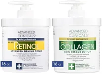 Advanced Clinicals Retinol Cream And Collagen Cream Skin Care Set. Value Anti-Aging Set For Wrinkles, Fine Lines, Firming Skin. 16Oz Spa Size Are Great For Face Cream And Body Moisturizer.