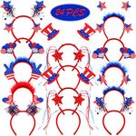 24 Pcs Patriotic Head Boppers Headband 4th of July Party Accessories Star Headband Red White Blue 4th of July Headpiece American Flag 4th of July Headwear for Celebration Independence Day Memorial Day