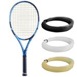 Babolat Pure Drive 107 Tennis Racquet - Strung w Babolat Syn Gut, Black, 16g - Mid-Range Tension (4 5/8" Grip)