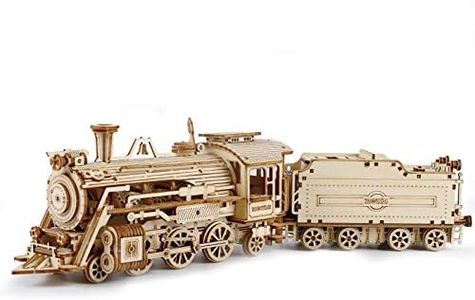 ROBOTIME 3D Wooden Puzzle Craft Kits Scale Model Car Kit for Adults and Kids 1:80 Scale Model Prime Steam Express