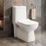 Plantex Platinum Ceramic Commode Toilet/S Trap One Piece Western Toilet/Rim Washdown Flush Commode with Soft Close Toilet Seat Cover (White, Ultra)