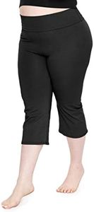 Women's Plus Size Capri Yoga Pants Black 4X